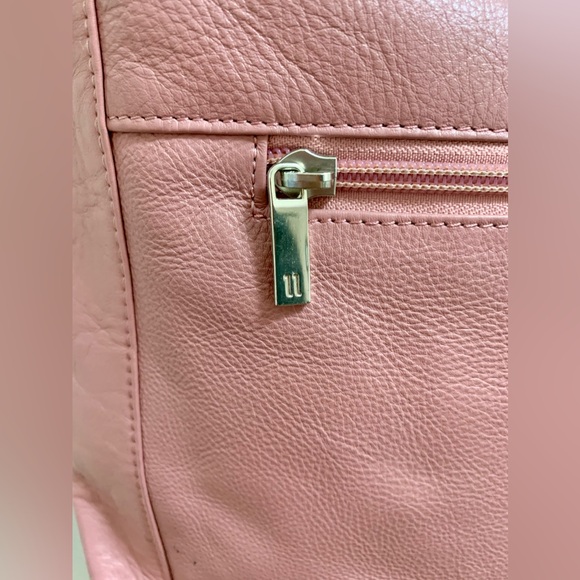 RFID Pelle Soft Pink Crossbody Messenger Envelope Zip Lined - Picture 6 of 16